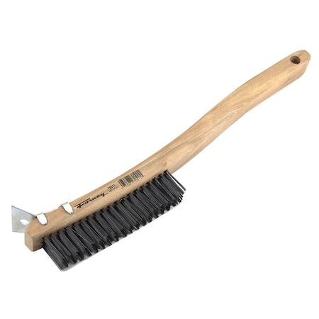 Forney Scratch Brush With Scraper, Carbon, 3 X 19 Rows 70511